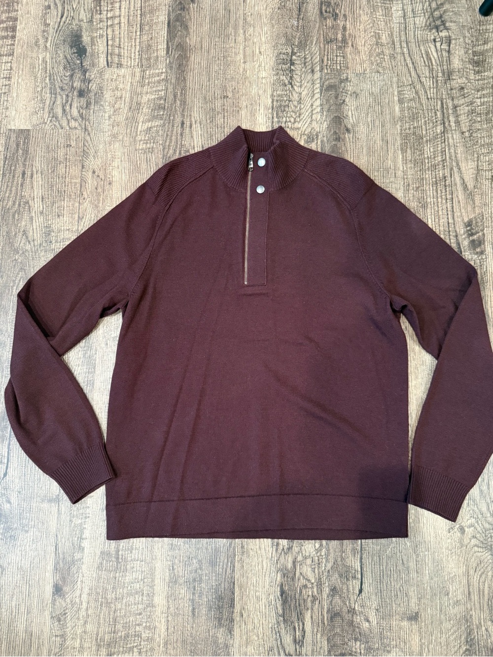 Men's Banana Republic Merino Wool Quarter Zip Pullover Sweater (Size Large)